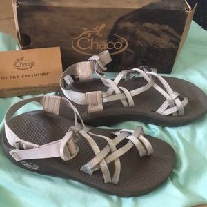 metallic silver chacos
